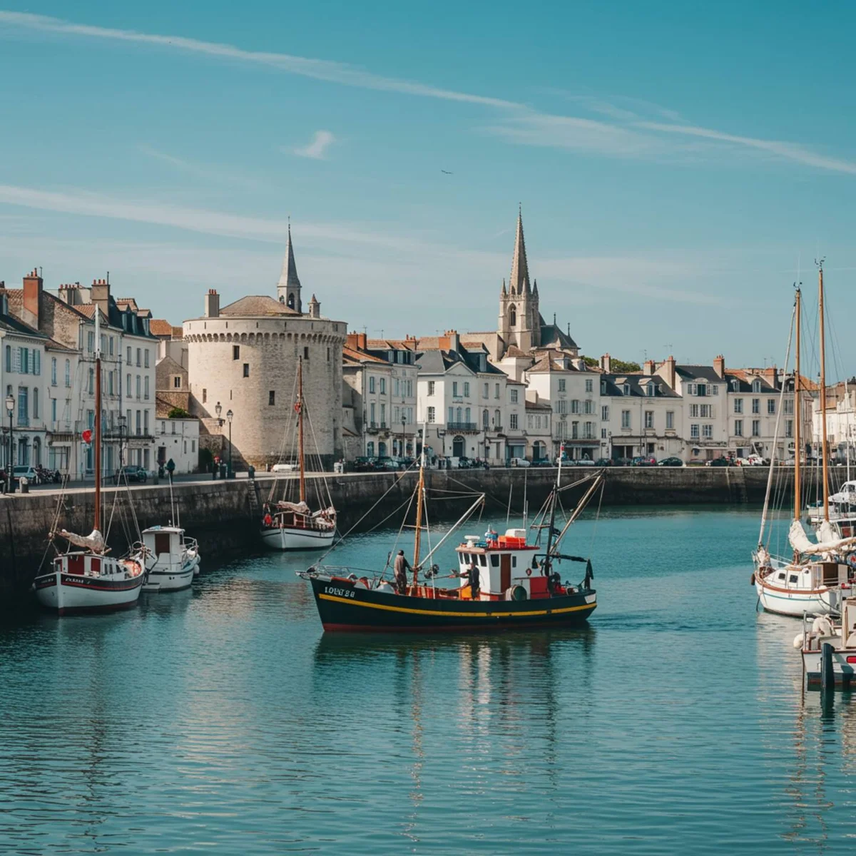 Vue du Vieux-Port de La Rochelle et de ses tours emblématiques